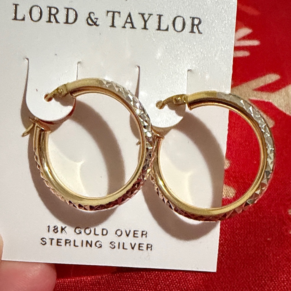 Lord Taylor Gold And Silver Hoop Earrings 40$